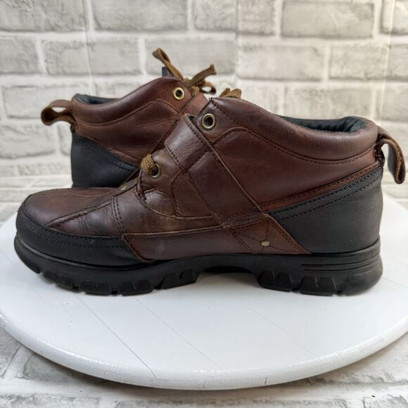Polo Ralph Lauren Men's Size 10.5 Dover III Brown Leather Buckle Duck Boots - Picture 6 of 9